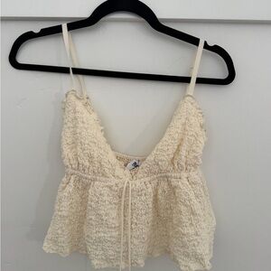 Princess Polly Cream Textured Camisole